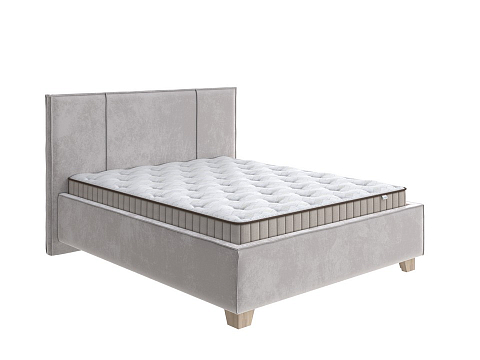 Кровать 140х200 Hygge Line - Мягкая кровать с ножками из массива березы и объемным изголовьем