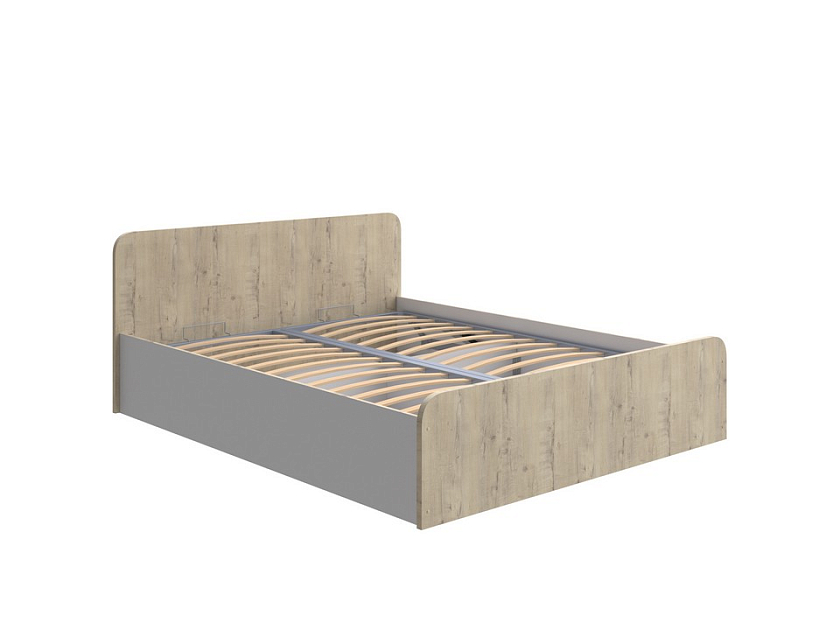 Кровать Way Plus с подъемным механизмом 160x200 ЛДСП Бунратти/Белый Жемчуг - Кровать в эко-стиле с глубоким бельевым ящиком