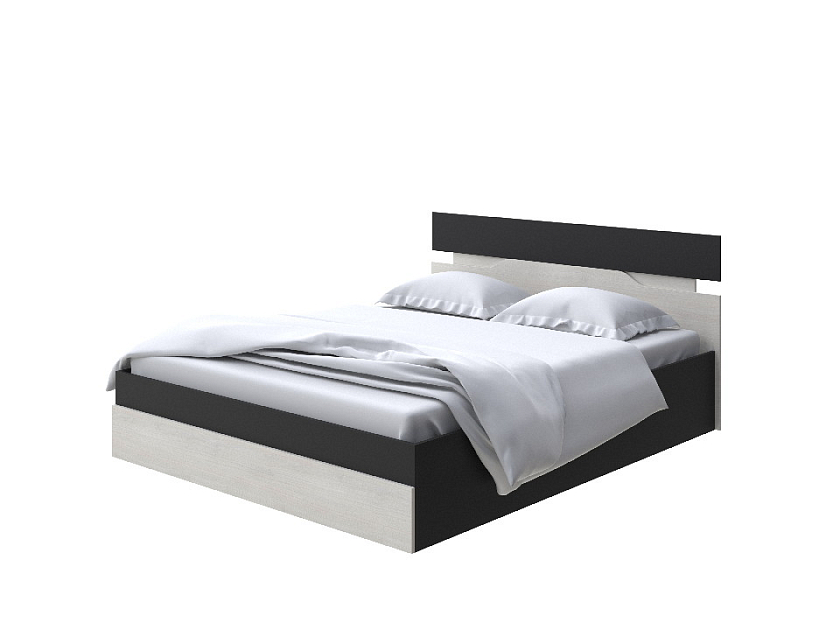 Кровать Milton с подъемным механизмом 140x190 ЛДСП Черный/Дуб Шамони светлый - Современная кровать с подъемным механизмом.