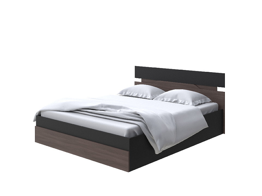 Кровать Milton с подъемным механизмом 90x190 ЛДСП Черный/Ясень Шимо Темный - Современная кровать с подъемным механизмом.