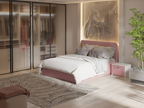 Розовая кровать Mia с подъемным механизмом - Стильная кровать с подъемным механизмом