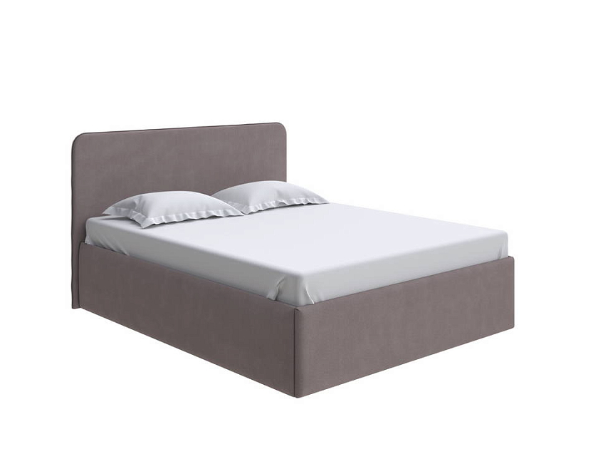 Кровать Mia с подъемным механизмом 140x200 Ткань: Велюр Casa Графитовый - Стильная кровать с подъемным механизмом