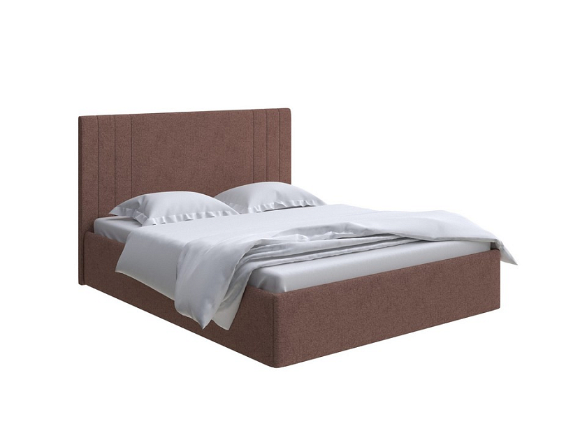 Кровать Liberty 160x200 Ткань: Жаккард Tesla Брауни - Аккуратная мягкая кровать в обивке из мебельной ткани