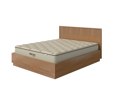 Кровать полуторная Tempo с подъемным механизмом - Кровать с ПМ с вертикальной фрезеровкой и декоративным обрамлением изголовья