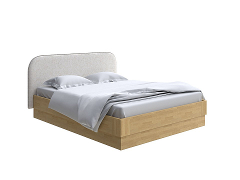 Белая двуспальная кровать Lagom Plane Wood с подъемным механизмом - Кровать с ПМ. 