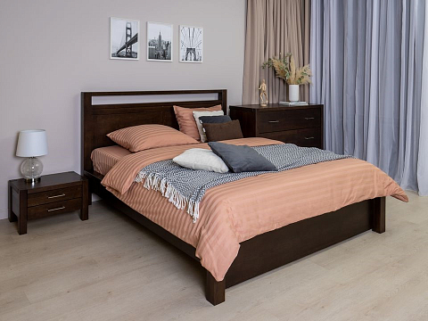 Кровать 90х200 Fiord - Кровать из массива с декоративной резкой в изголовье.