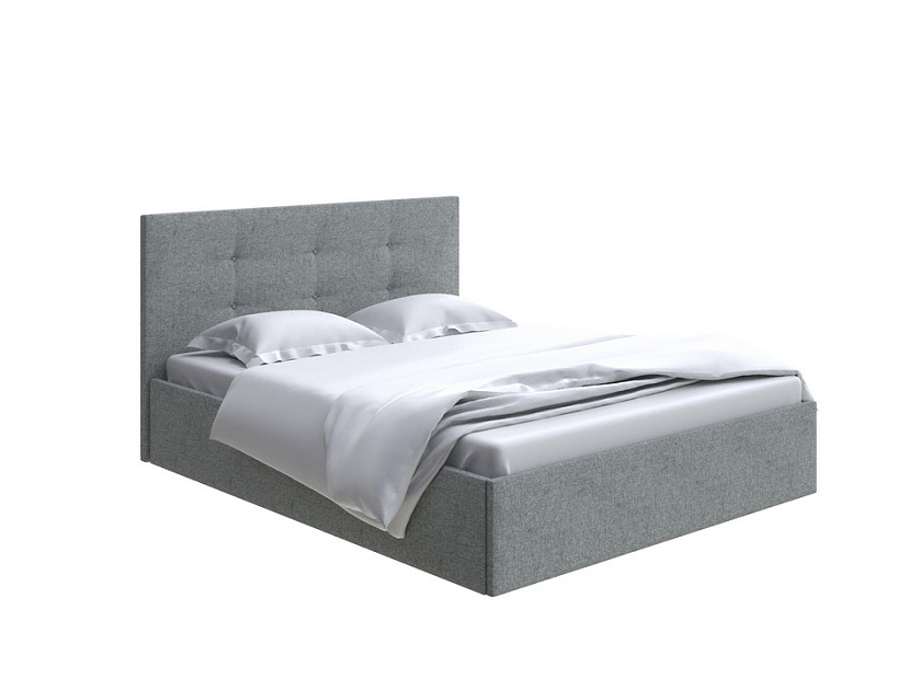 Кровать Forsa 160x200 Ткань: Жаккард Tesla Графит - Универсальная кровать с мягким изголовьем, выполненным из рогожки.
