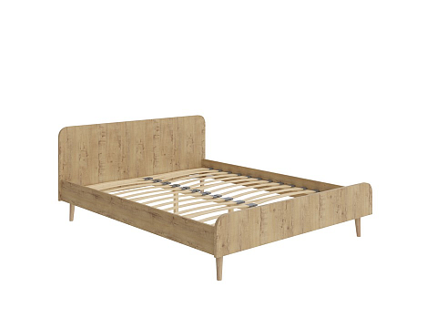 Кровать из ЛДСП Way - Компактная корпусная кровать на деревянных опорах