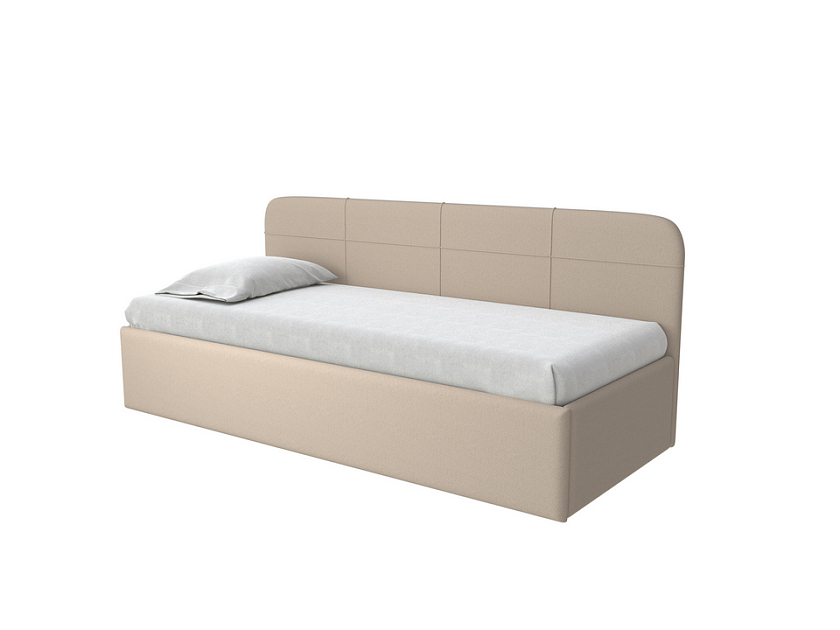 Кровать Life Junior софа (без основания) 90x200 Ткань: Рогожка Тетра Молочный - Небольшая кровать в мягкой обивке в лаконичном дизайне.