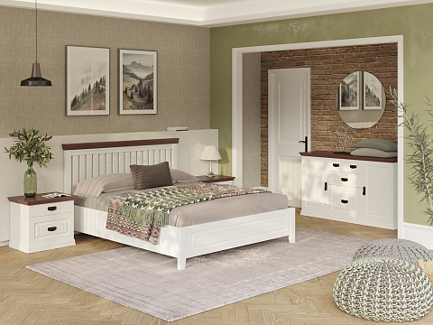Кровать классика Olivia - Кровать из массива с контрастной декоративной планкой.